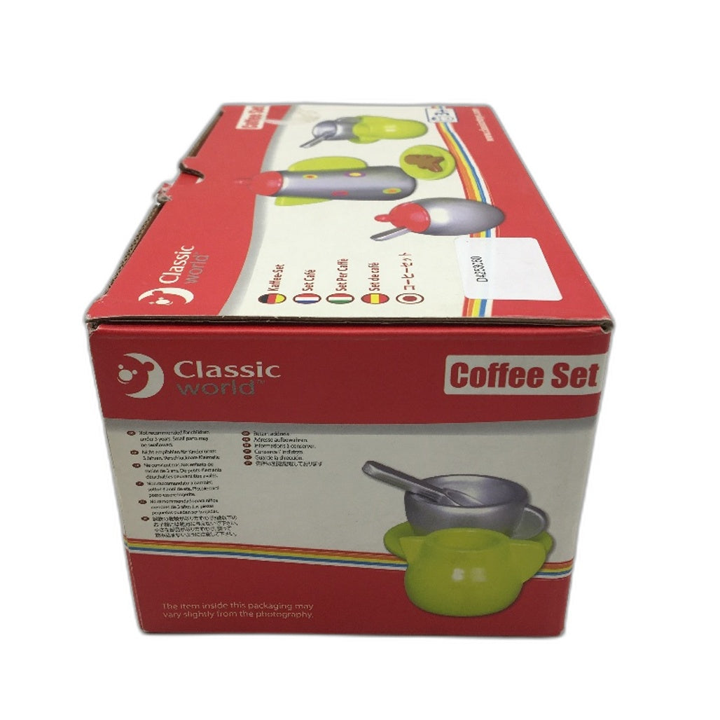 Classic World Kids Wooden Toy Playset Coffee Cup Cookie Sugar Jug Set Age 3 NEW