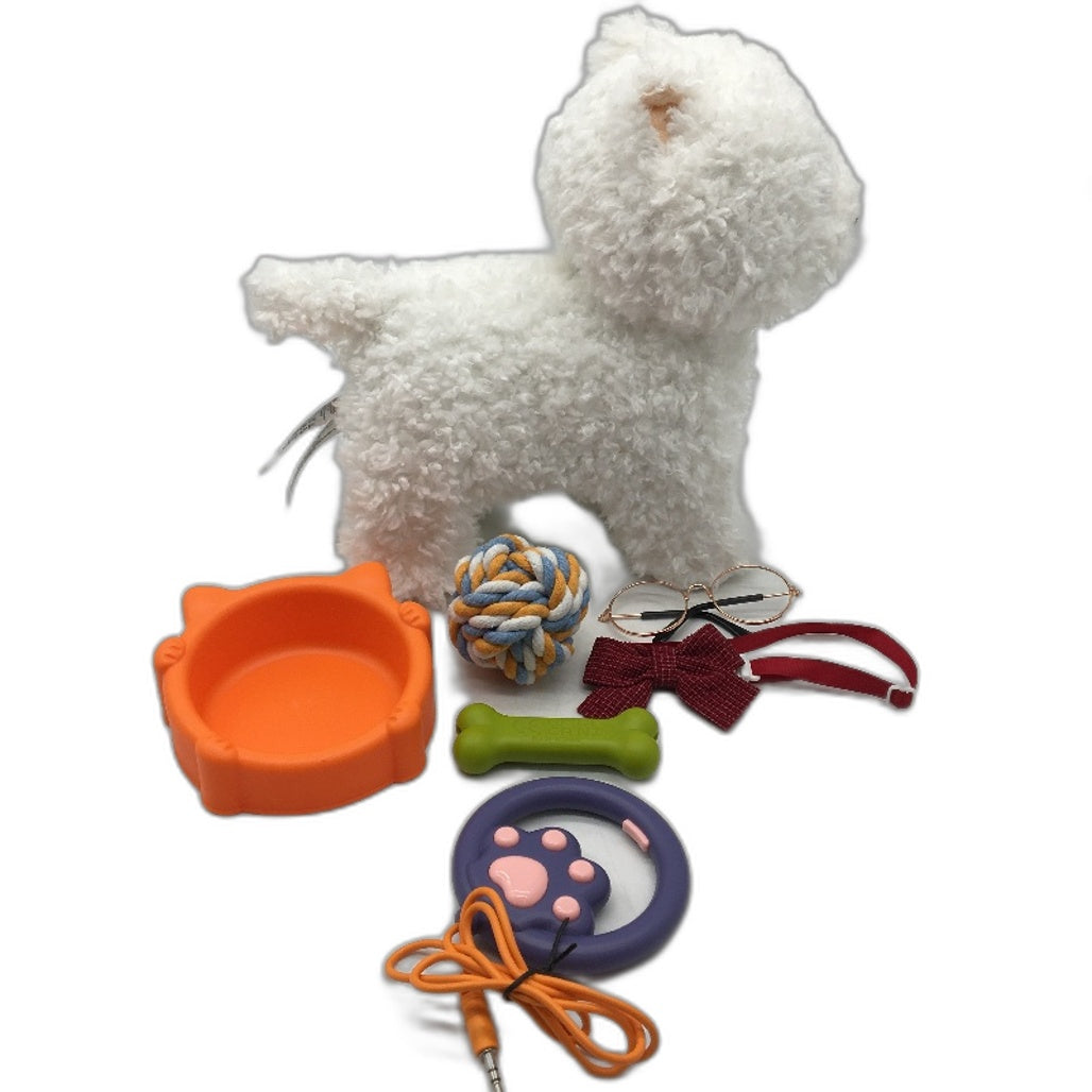 Tumama Kids Walking Tail Wagging Licking Puppy Dog Set With Leash & Accessories