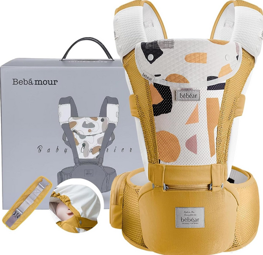 Bebamour Mesh Baby Carrier Foldable Air Yellow 0-36 Months TC2G NEW