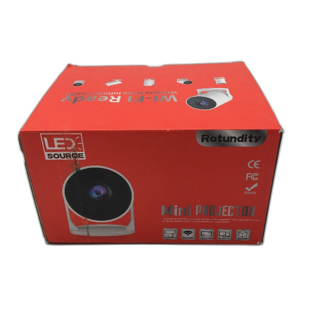 Rotundity Mini LED Projector WiFi Ready 1920x1080 Model M5 White NEW