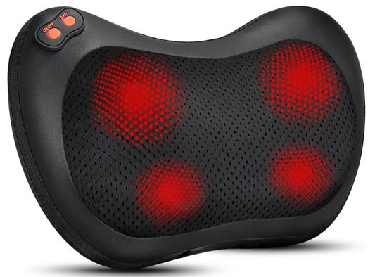 Shiatsu Neck & Back Massager Pillow With Heat Adjustable Speed DC12V 24W 50-60Hz