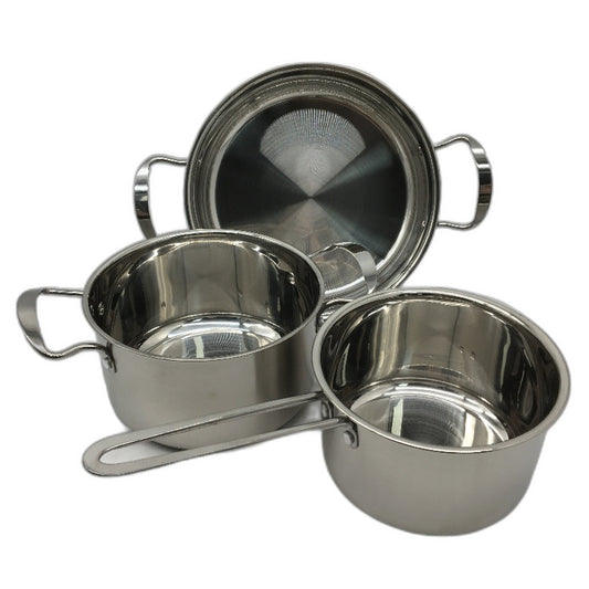 Induction Compatible Cookware Pot Set 6 Pieces Heavy Duty Encapsulated Base NEW