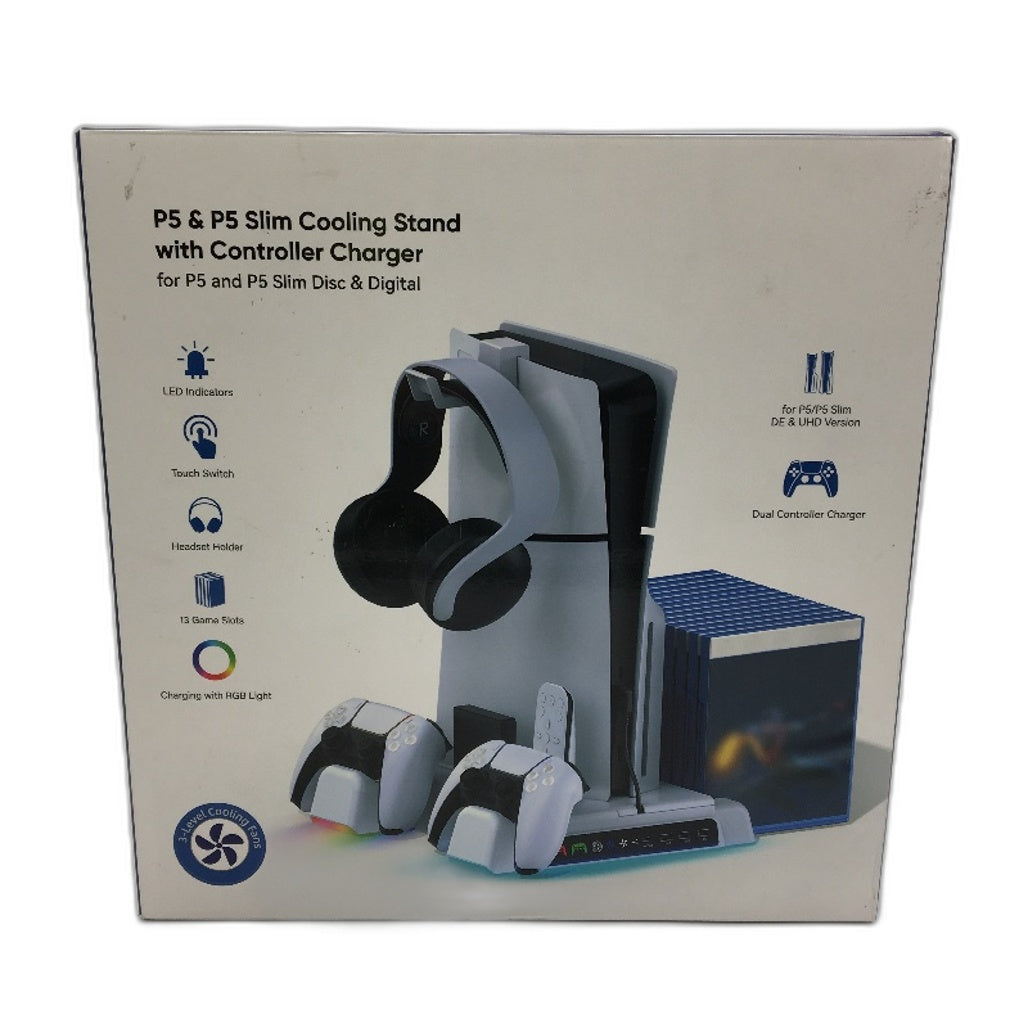 P5 & P5 Slim Cooling Stand With Controller Charger Headset Holder NEW