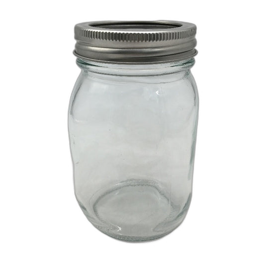 Set Of 12 Clear Glass Storage Jars With Lids Dishwasher Safe 470ml NEW