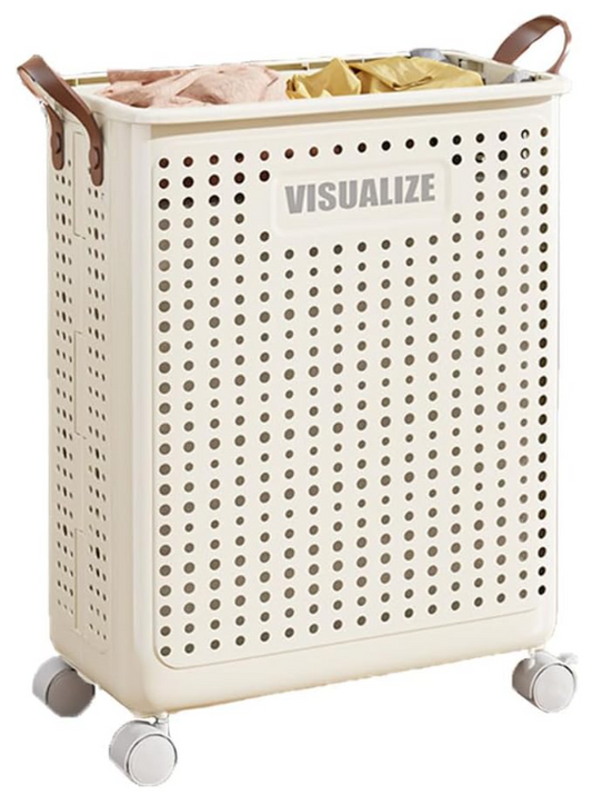 AIMALL Foldable Storage Basket Portable Laundry & Organising Beige NEW