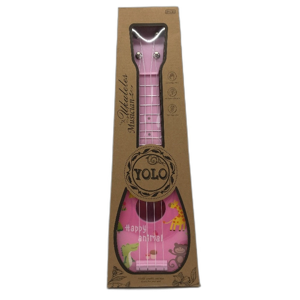 YOLO 17 Inch Pink Happy Animal Ukelele Toy with Accessories for Ages 3 Up NEW