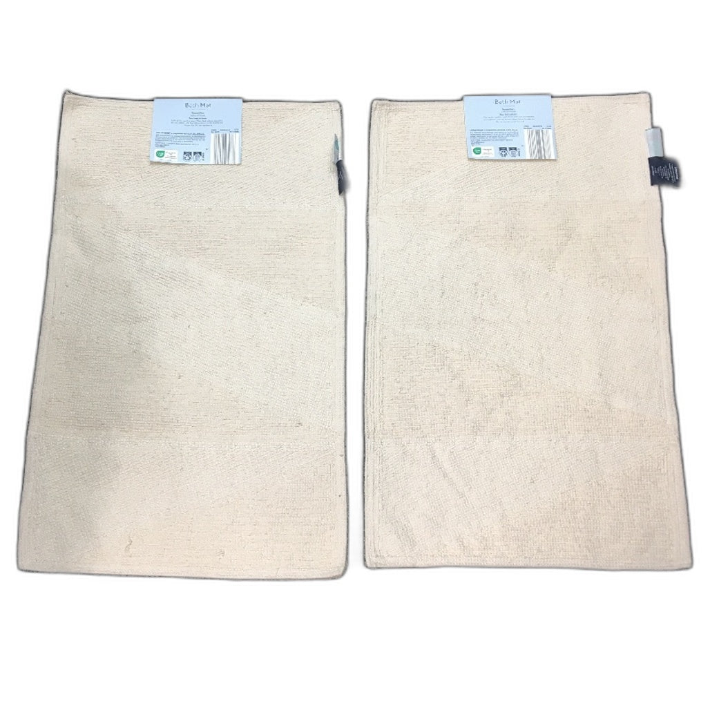 Kirkton House 2 Piece Deco Geometry Oatmilk Beige 50x80cm Bath Mats NEW