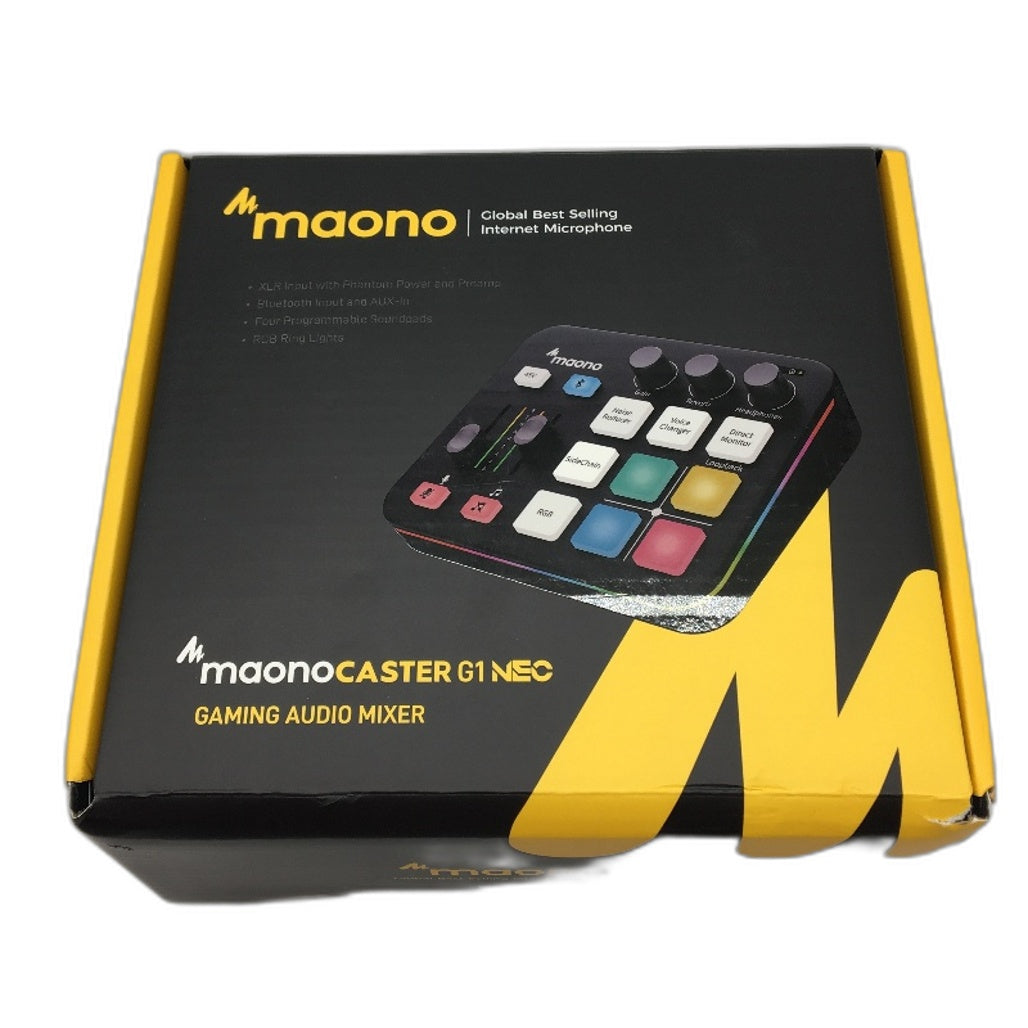 Maono MaonoCaster G1 Neo RGB Gaming Audio Mixer for Streaming in Black NEW