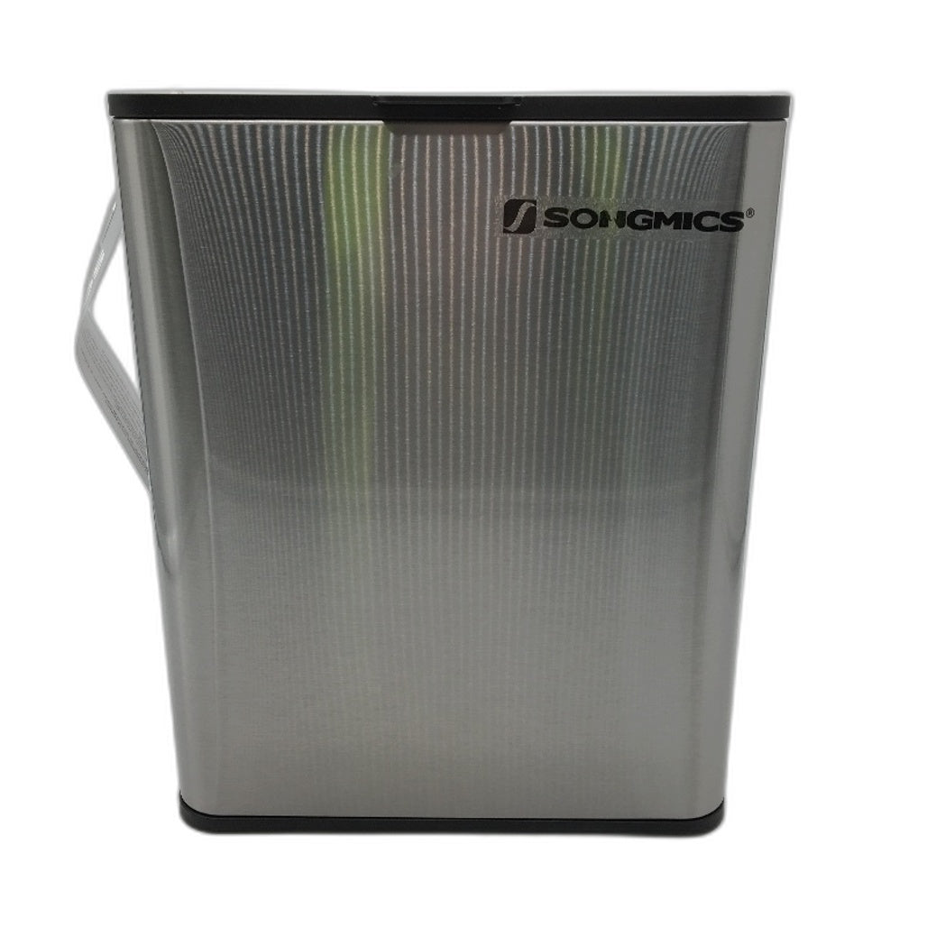 SONGMICS 8L Space Saving Hanging Steel Bin Trash Can in Silver LTB810E08 NEW