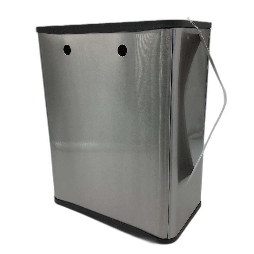 SONGMICS 8L Space Saving Hanging Steel Bin Trash Can in Silver LTB810E08 NEW