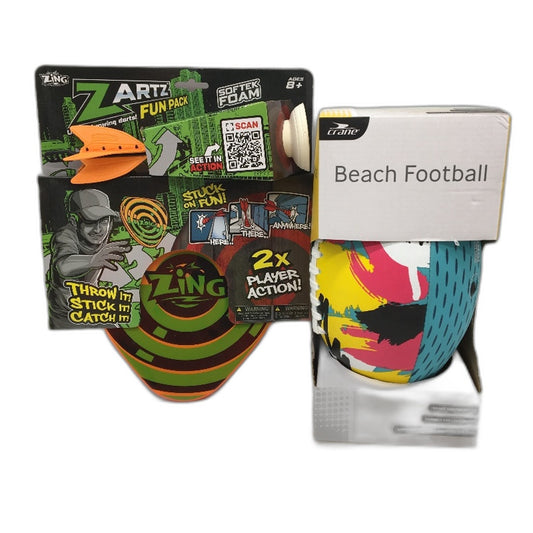Zing Zart Softek Foam Dart Game & Crane Beach Football Pack Ages 8+ NEW