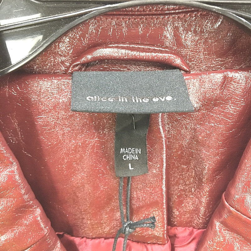 Alice In The Eve Plum  Aubrey Leather Look Longline Coat Ladies Size L NEW