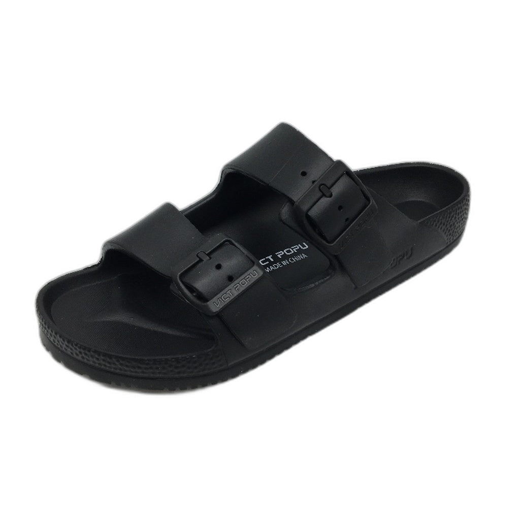 VICT POPU Womens Sandals Adjustable Double Buckle Strap Flat Slide EU 39 NEW