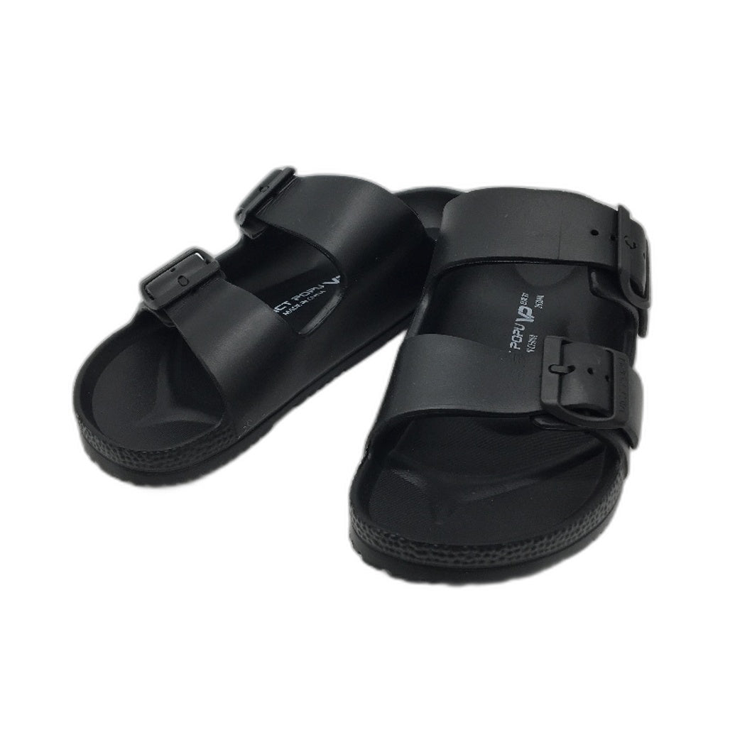 VICT POPU Womens Sandals Adjustable Double Buckle Strap Flat Slide EU 39 NEW