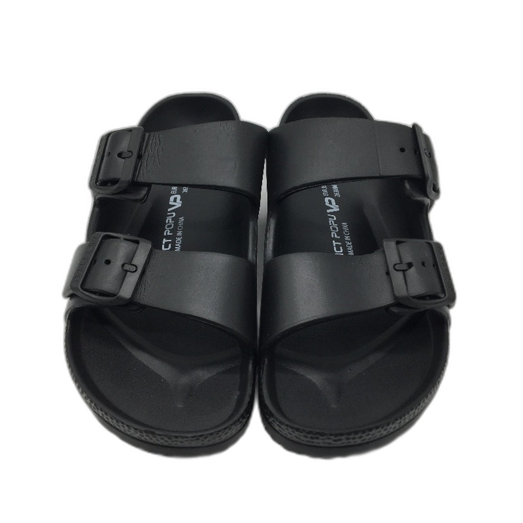 VICT POPU Womens Sandals Adjustable Double Buckle Strap Flat Slide EU 39 NEW