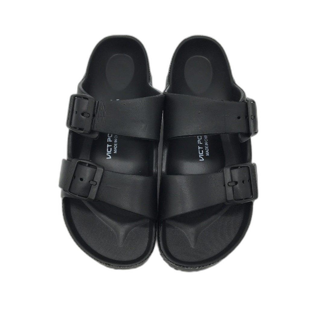 VICT POPU Womens Sandals Adjustable Double Buckle Strap Flat Slide EU 39 NEW