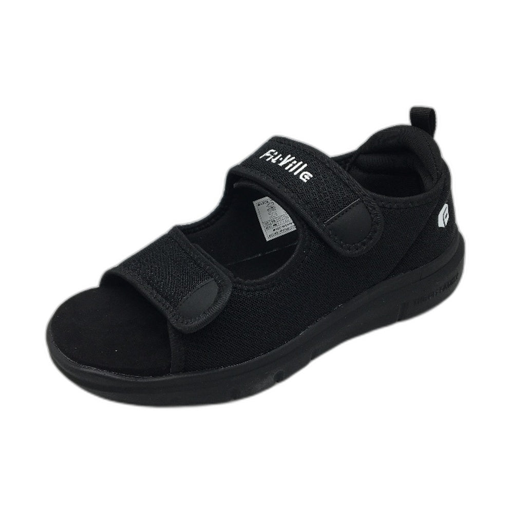 FitVille Black Easy Top Recovery Sandal V3 Mens Size US 8W EU 40 NEW