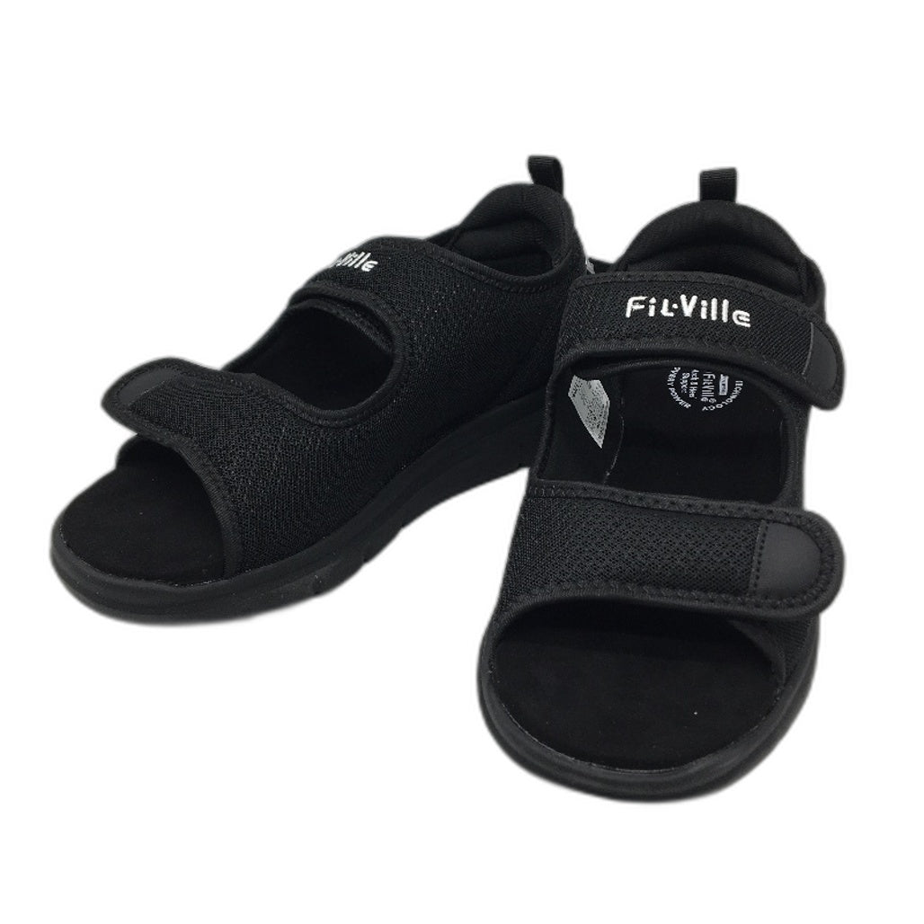 FitVille Black Easy Top Recovery Sandal V3 Mens Size US 8W EU 40 NEW