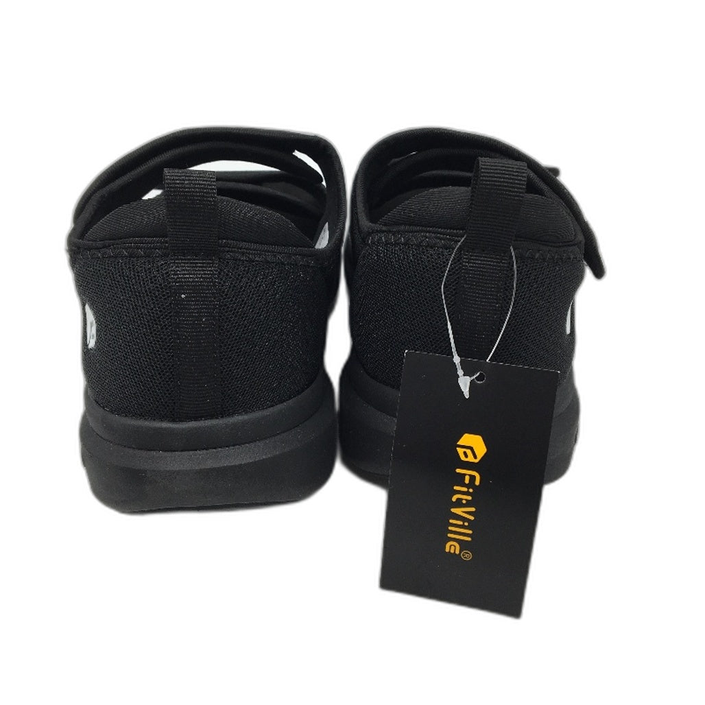FitVille Black Easy Top Recovery Sandal V3 Mens Size US 8W EU 40 NEW