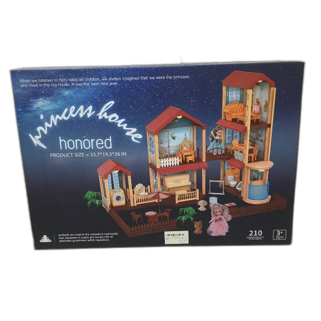 A Girls Dream Theme Honoured Princess House 222 Piece Dollhouse Ages 3+ NEW