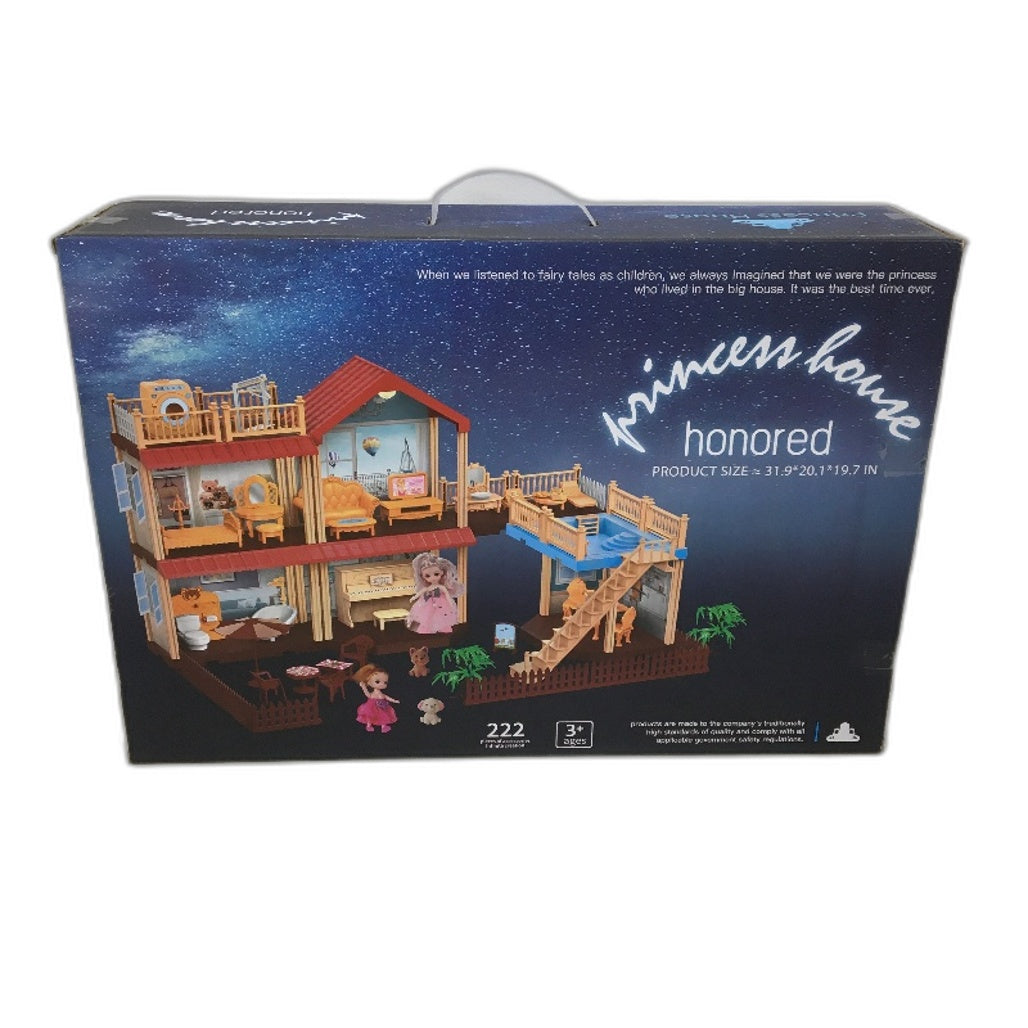 A Girls Dream Theme Honoured Princess House 222 Piece Dollhouse Ages 3+ NEW