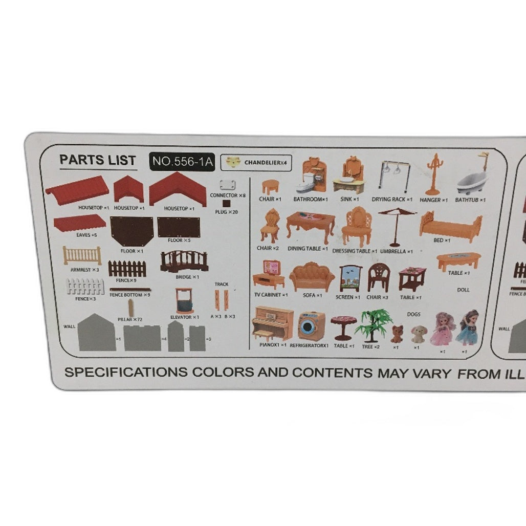 A Girls Dream Theme Honoured Princess House 222 Piece Dollhouse Ages 3+ NEW