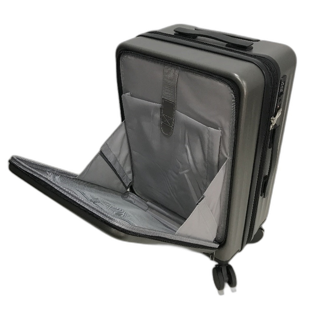 Slimbridge 20 Inch Grey Carry On Travel Luggage Suitcase With TSA Lock NEW