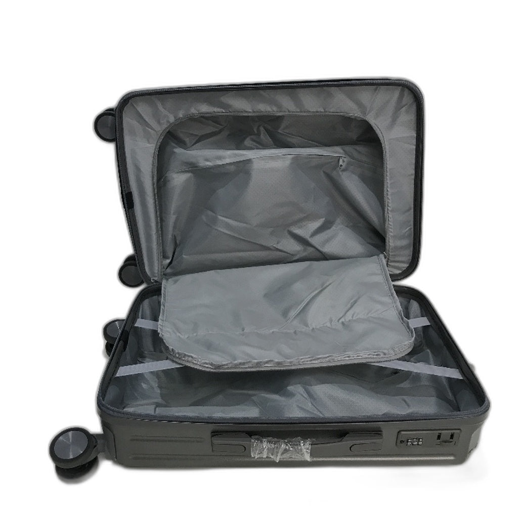 LIODUX 20 Inch Grey Hardshell Carry On Travel Luggage Suitcase With Lock