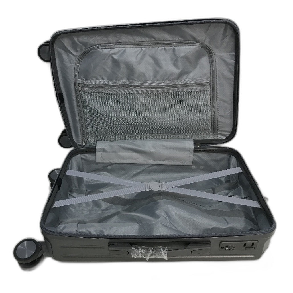LIODUX 20 Inch Grey Hardshell Carry On Travel Luggage Suitcase With Lock