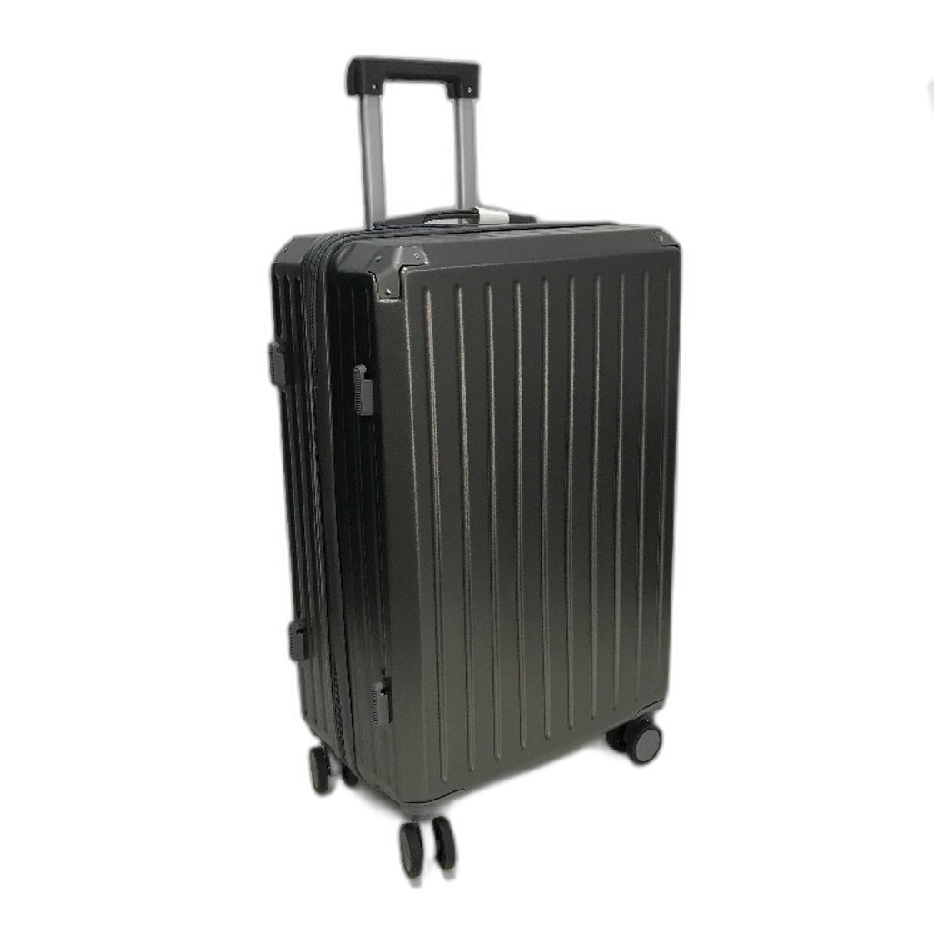 LIODUX 24 Inch Grey Hardshell Carry On Travel Luggage Suitcase With Lock