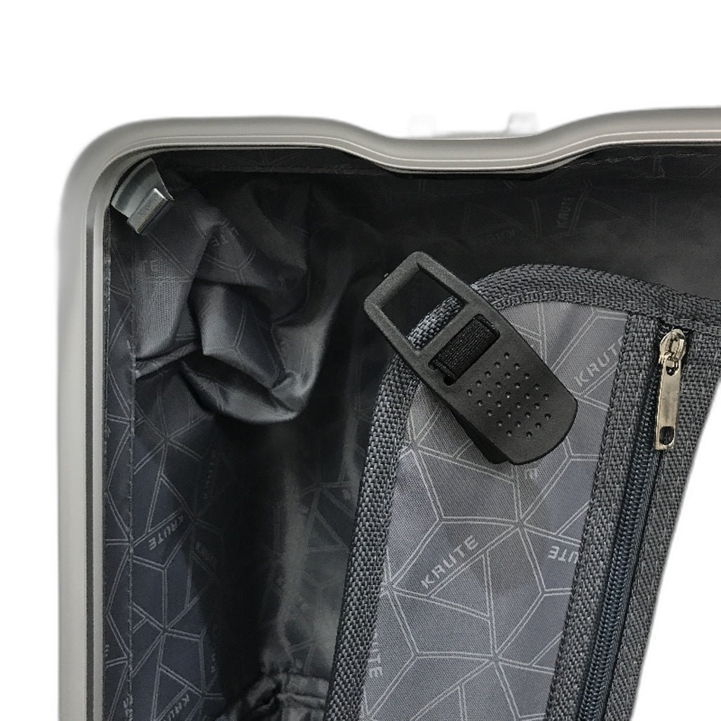 Krute 28 Inch White Hardshell Travel Luggage Suitcase With Lock No Zipper