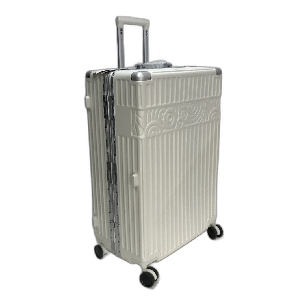Krute 28 Inch White Hardshell Travel Luggage Suitcase With Lock No Zipper