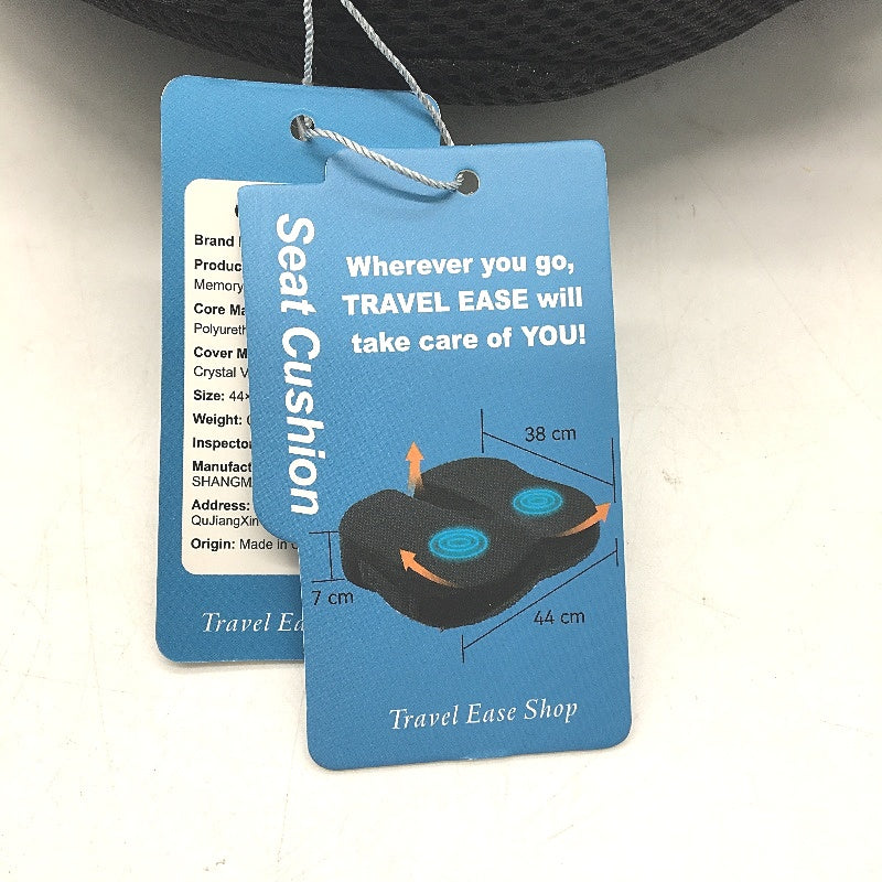 TravelEase Black Mesh Memory Foam Seat Chair Support Cushion Comfort Pillow