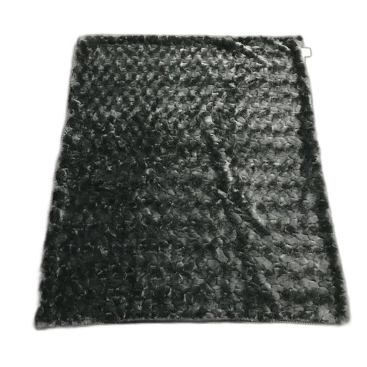 Kirkton House Black Super Soft Fluffy Plush Small Textured Throw Blanket