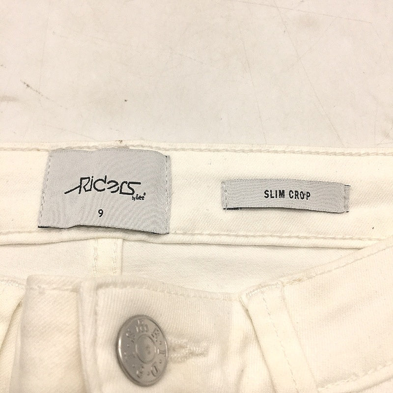 Riders by Lee White Slim Crop Ripped Cuffed Ankle Denim Jeans Ladies Size 9