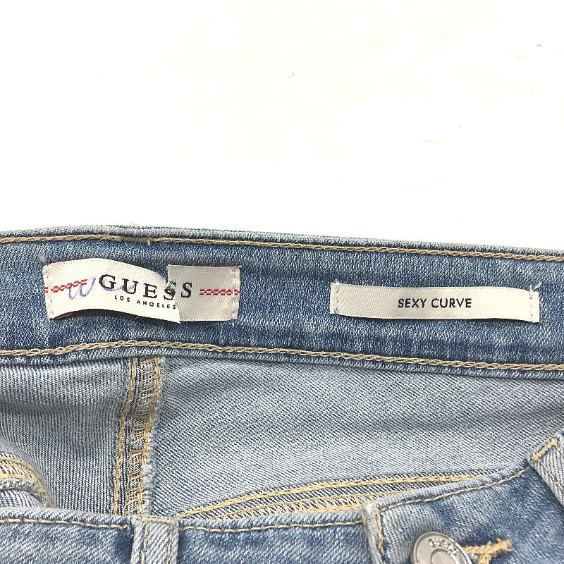 Guess Los Angeles Light Blue Sexy Curve Ripped Denim Jeans Ladies Size 27