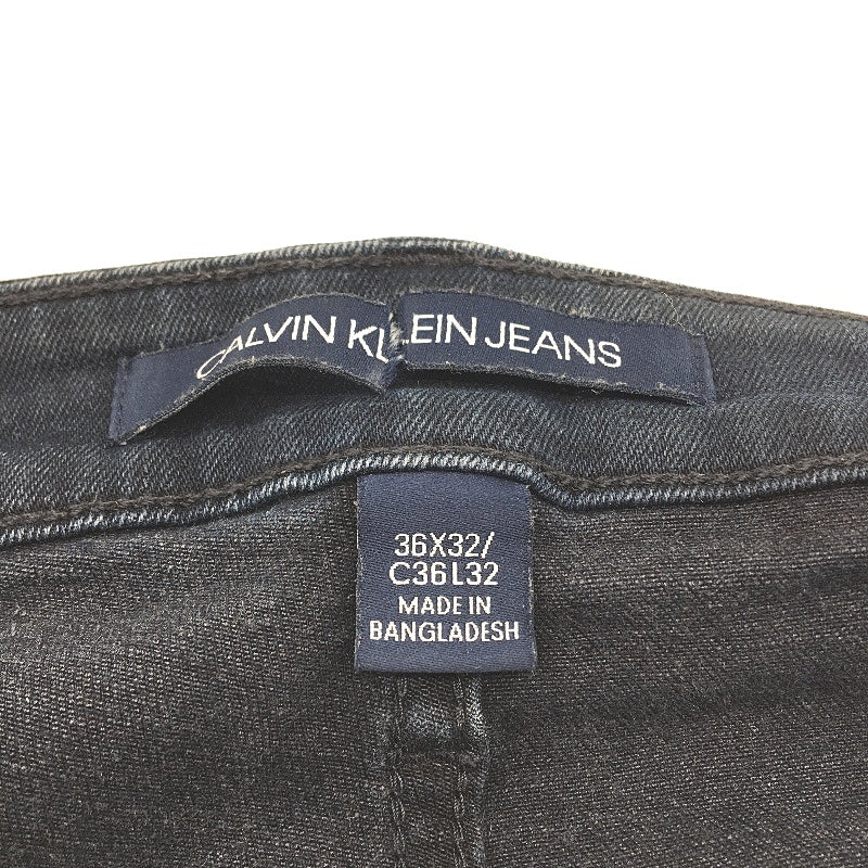 Calvin Klein Navy Blue Washed Slim Straight Leg Denim Jeans Mens Size W36 L32