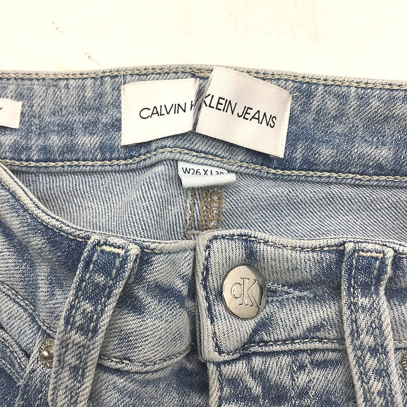 Calvin Klein Light Blue High Rise Ripped Skinny Denim Jeans Ladies Size W26 L30