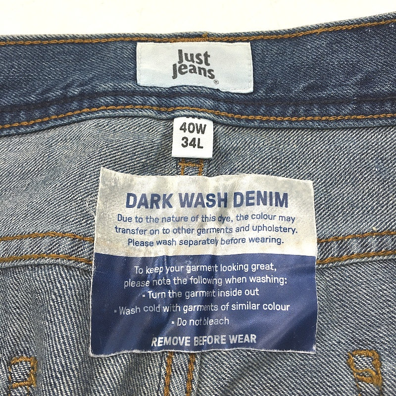 Just Jeans Blue Washed Regular Bootcut Denim Jeans Mens Size W40 L34