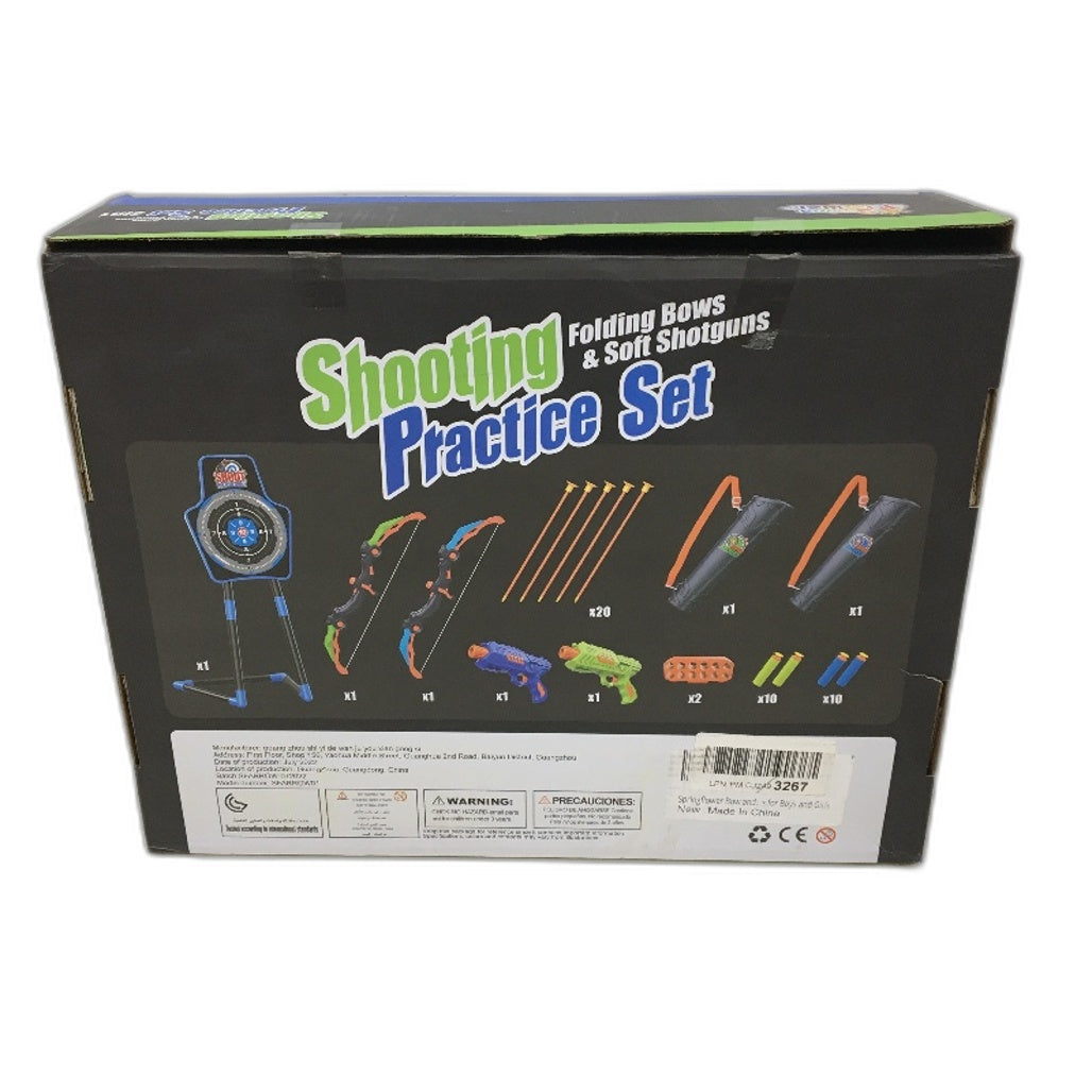 Foldable LED Lights Bow Suction Cup Arrow Darts Soft Shot Gun Shooting Toy Set