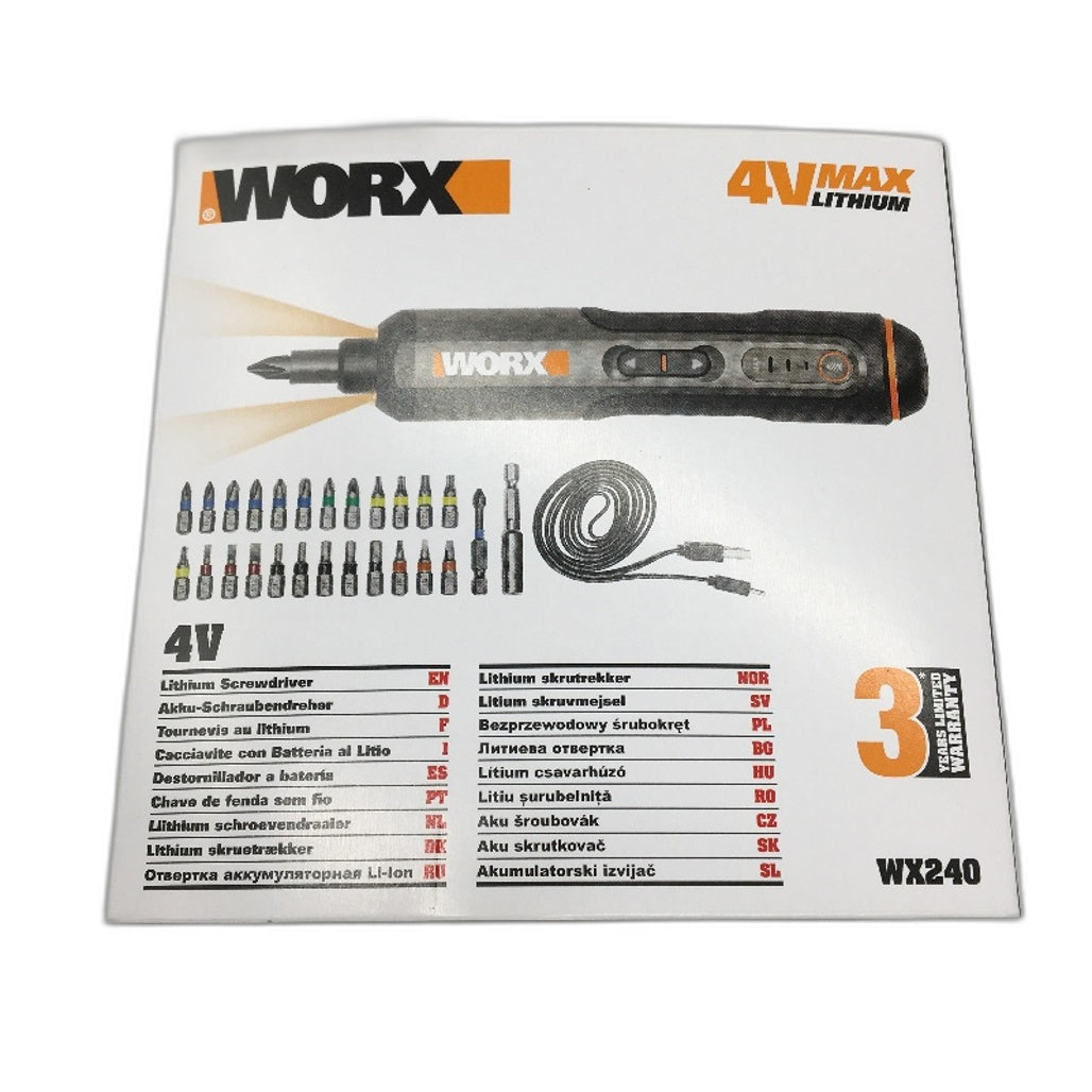 WORX 4V Lithium Electric Automatic Screwdriver Accessory Kit With Storage Box