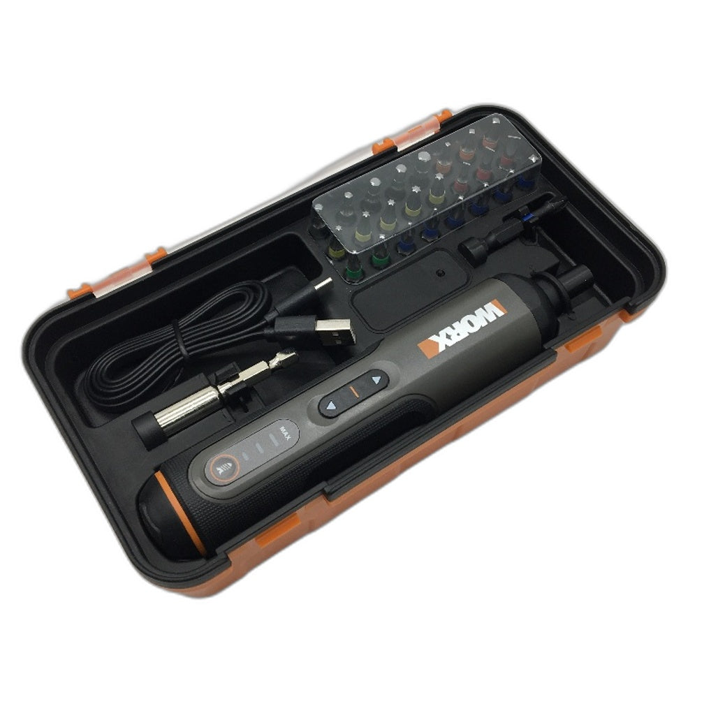 WORX 4V Lithium Electric Automatic Screwdriver Accessory Kit With Storage Box