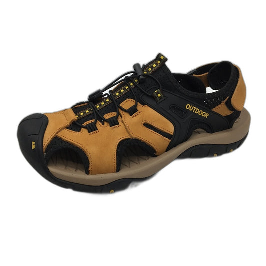 Fashion Shoes Outdoor Suede Tan & Black Sandals Mens Size EUR 47 US 13 NEW