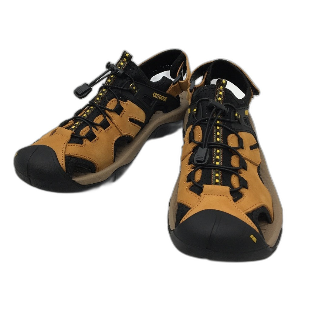 Fashion Shoes Outdoor Suede Tan & Black Sandals Mens Size EUR 47 US 13 NEW