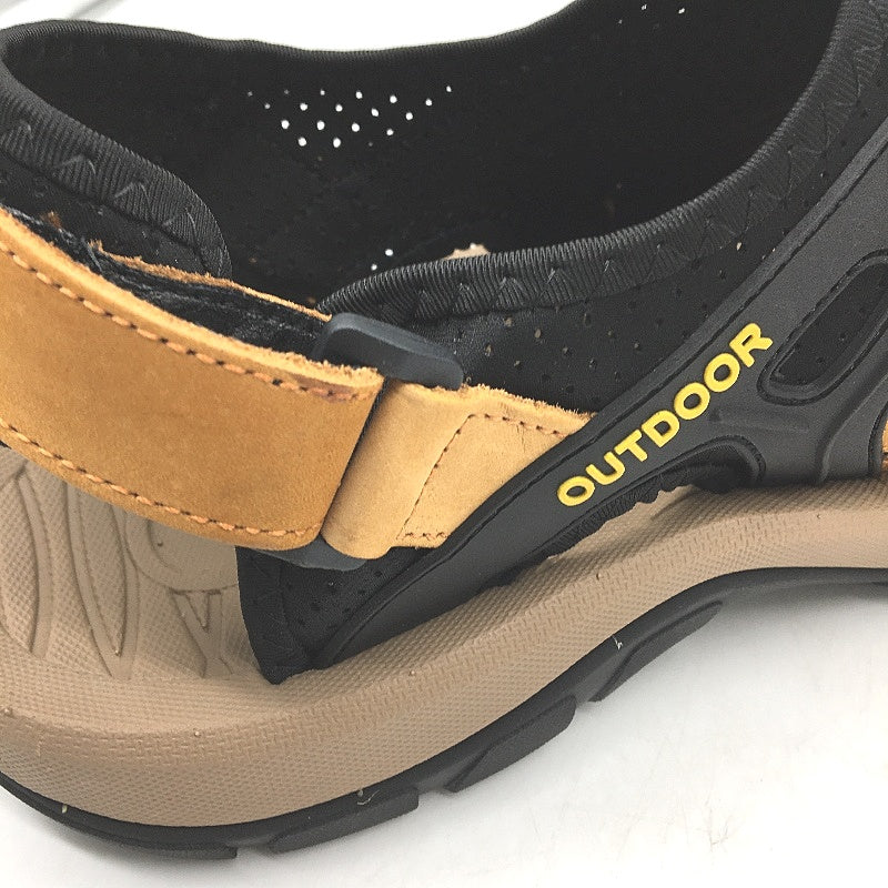 Fashion Shoes Outdoor Suede Tan & Black Sandals Mens Size EUR 47 US 13 NEW