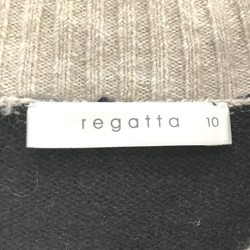 Regatta Grey & Beige Soft Round Neck Lightweight Knit Top Ladies Size 10 NEW