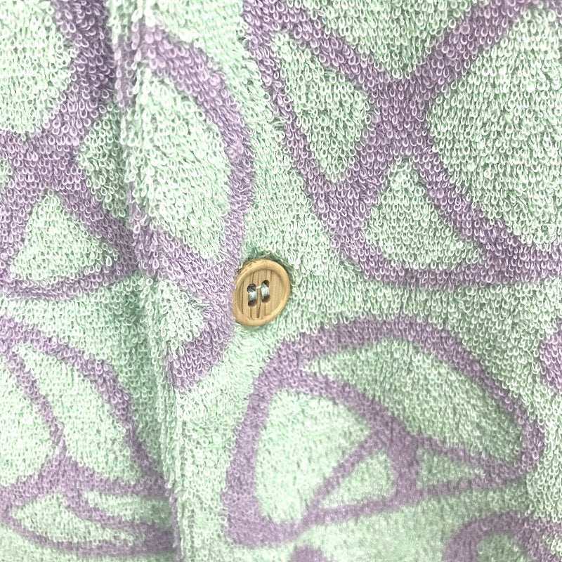 Kenji Mint Green Purple Peace Sign Terry Towling Unique Shirt Mens Sz M NEW