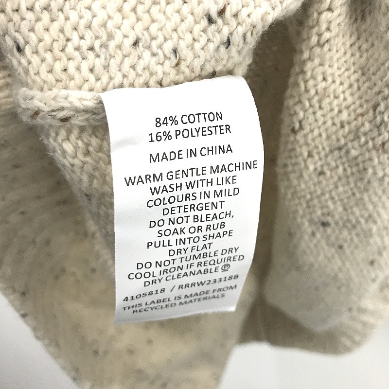 Regatta Ivory Cream Fleck Cotton Blend Twin Cable Knit Jumper Ladies Size 10 NEW