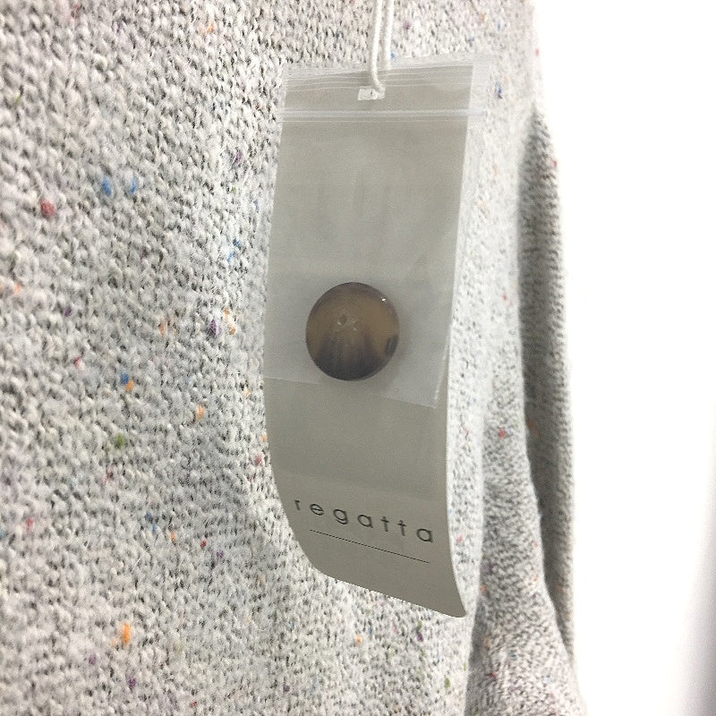 Regatta Silver Grey Fleck Ribbed Neck Small Gauge Knit Jumper Ladies Sz 10 NEW