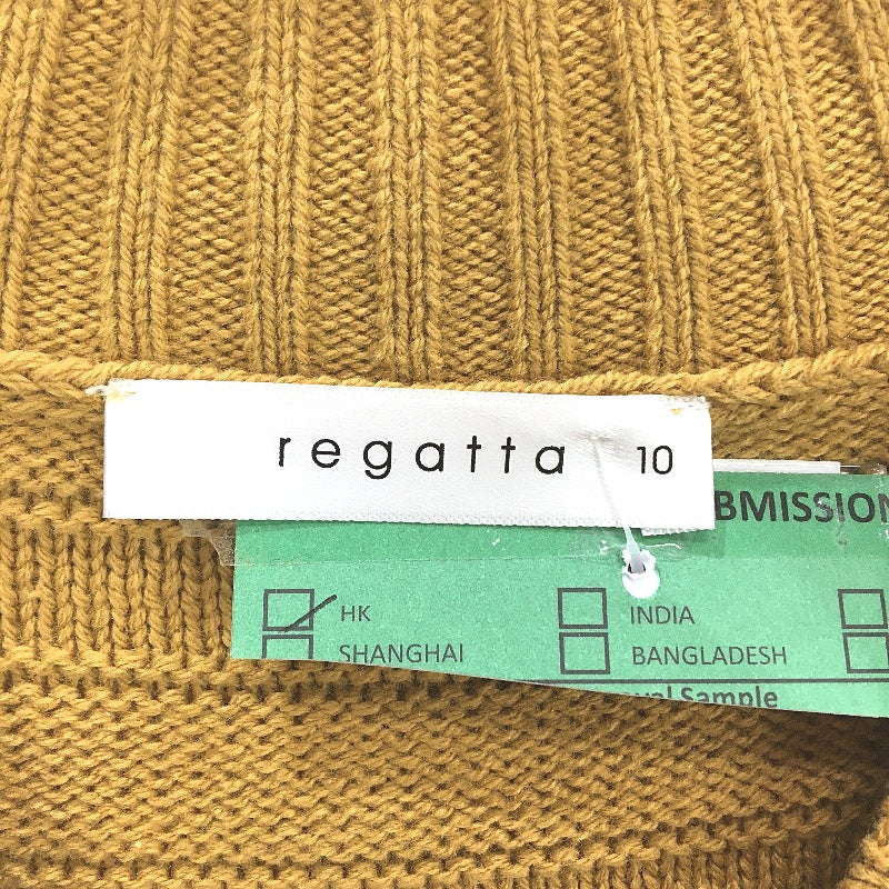 Regatta Mustard Small Gauge Ribbed Knit Tableline Jumper Ladies Sz 10 NEW